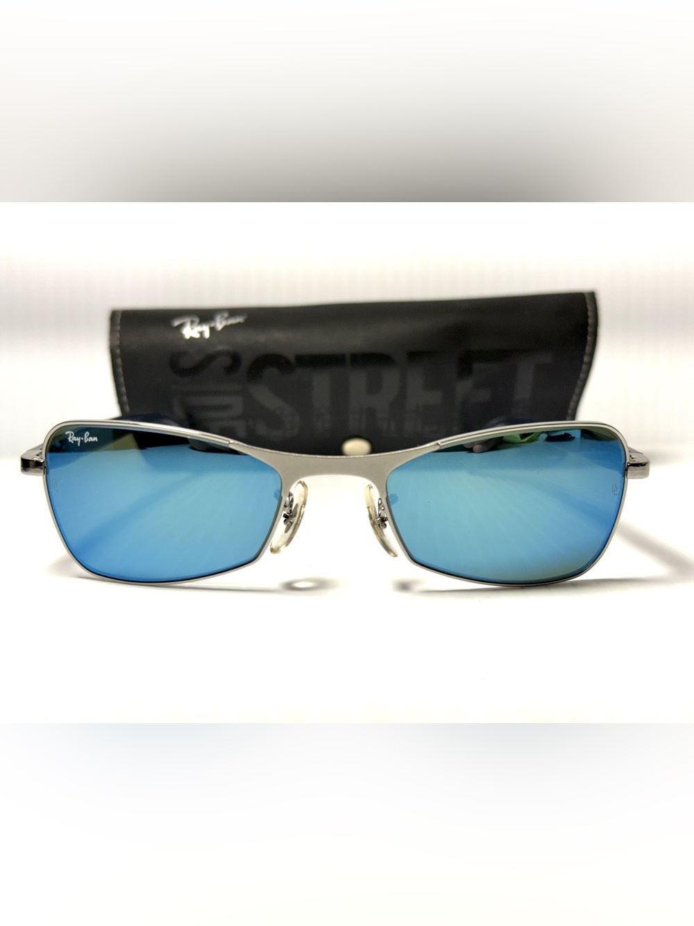 Ray-Ban W2346 Sidestreet Curb Square Turquoise Mirror Sunglasses